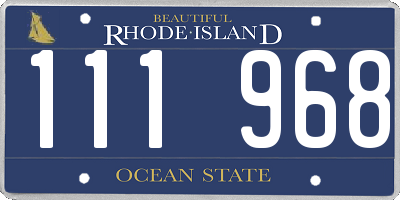 RI license plate 111968