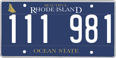 RI license plate 111981