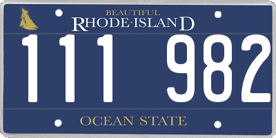 RI license plate 111982