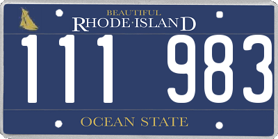 RI license plate 111983