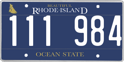 RI license plate 111984