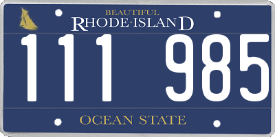 RI license plate 111985