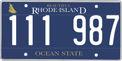 RI license plate 111987