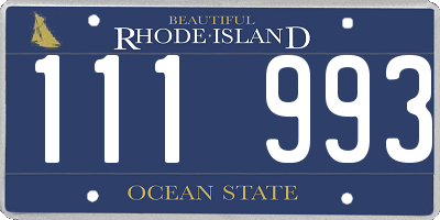 RI license plate 111993