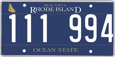 RI license plate 111994