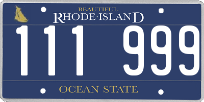 RI license plate 111999