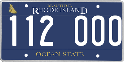 RI license plate 112000