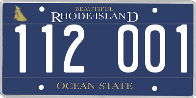 RI license plate 112001
