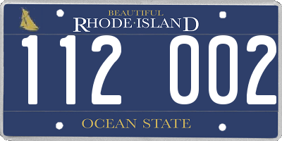 RI license plate 112002