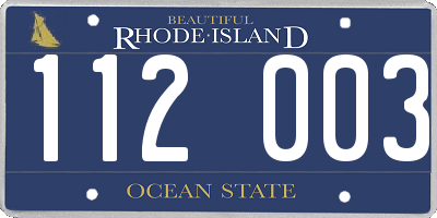 RI license plate 112003