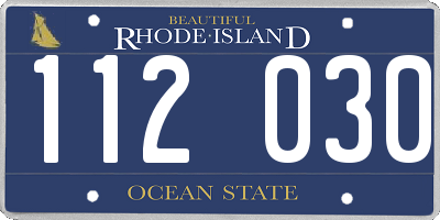 RI license plate 112030