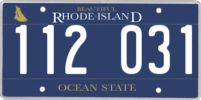 RI license plate 112031