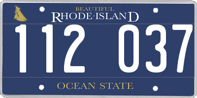RI license plate 112037