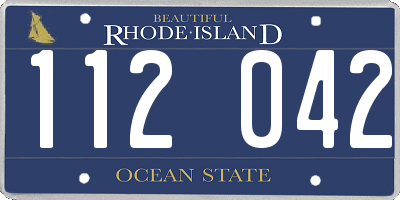 RI license plate 112042
