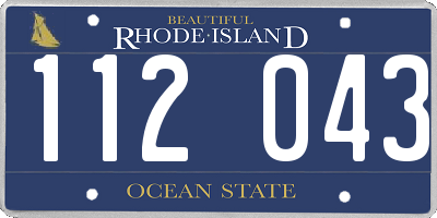 RI license plate 112043
