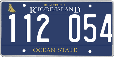 RI license plate 112054
