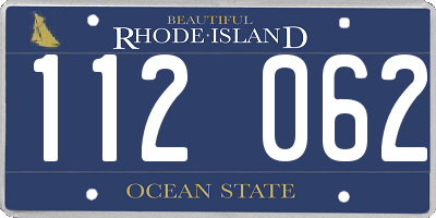 RI license plate 112062
