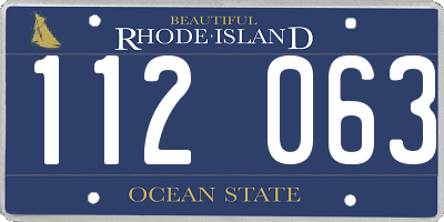 RI license plate 112063