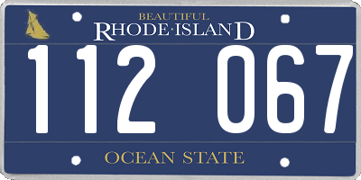 RI license plate 112067