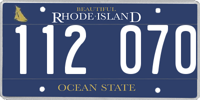 RI license plate 112070