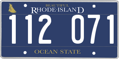 RI license plate 112071