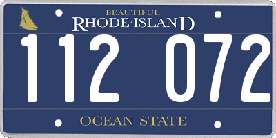 RI license plate 112072