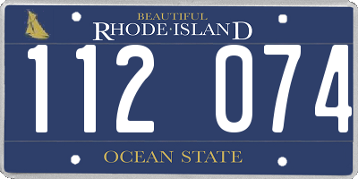 RI license plate 112074