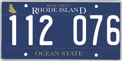 RI license plate 112076