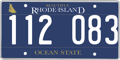 RI license plate 112083