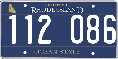 RI license plate 112086