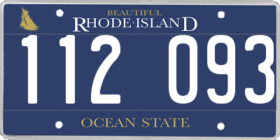 RI license plate 112093