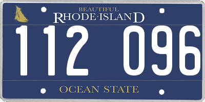 RI license plate 112096