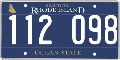RI license plate 112098