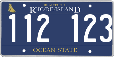 RI license plate 112123
