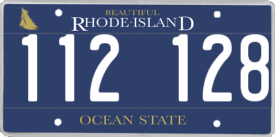RI license plate 112128