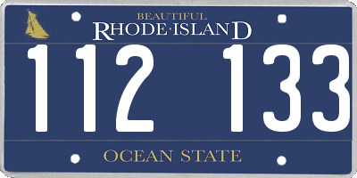 RI license plate 112133