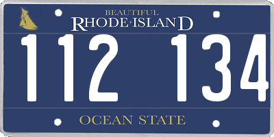 RI license plate 112134