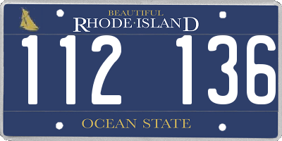 RI license plate 112136