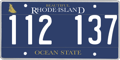RI license plate 112137