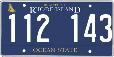 RI license plate 112143