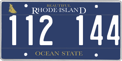 RI license plate 112144