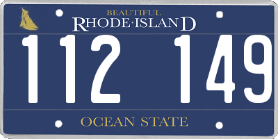 RI license plate 112149