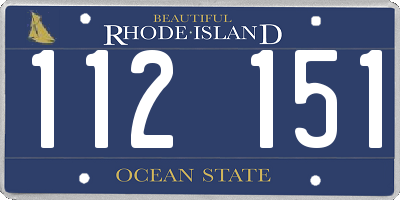 RI license plate 112151