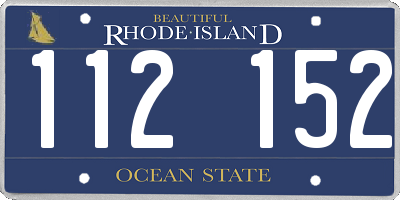 RI license plate 112152