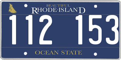 RI license plate 112153