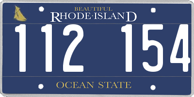 RI license plate 112154