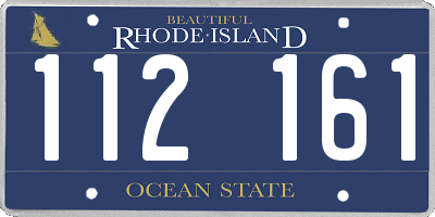 RI license plate 112161