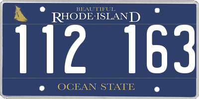 RI license plate 112163