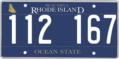 RI license plate 112167