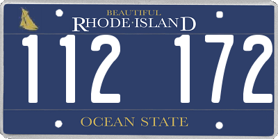 RI license plate 112172